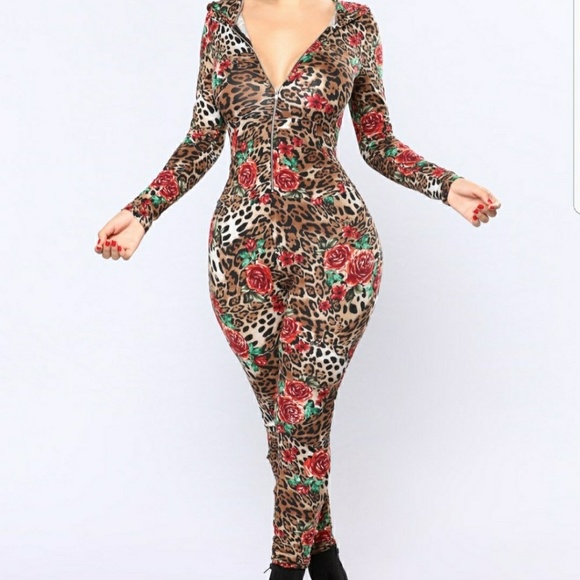 leopard jumpsuit fashion nova